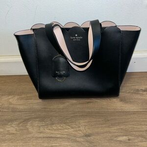 Kate Spade Black Scallop Tote